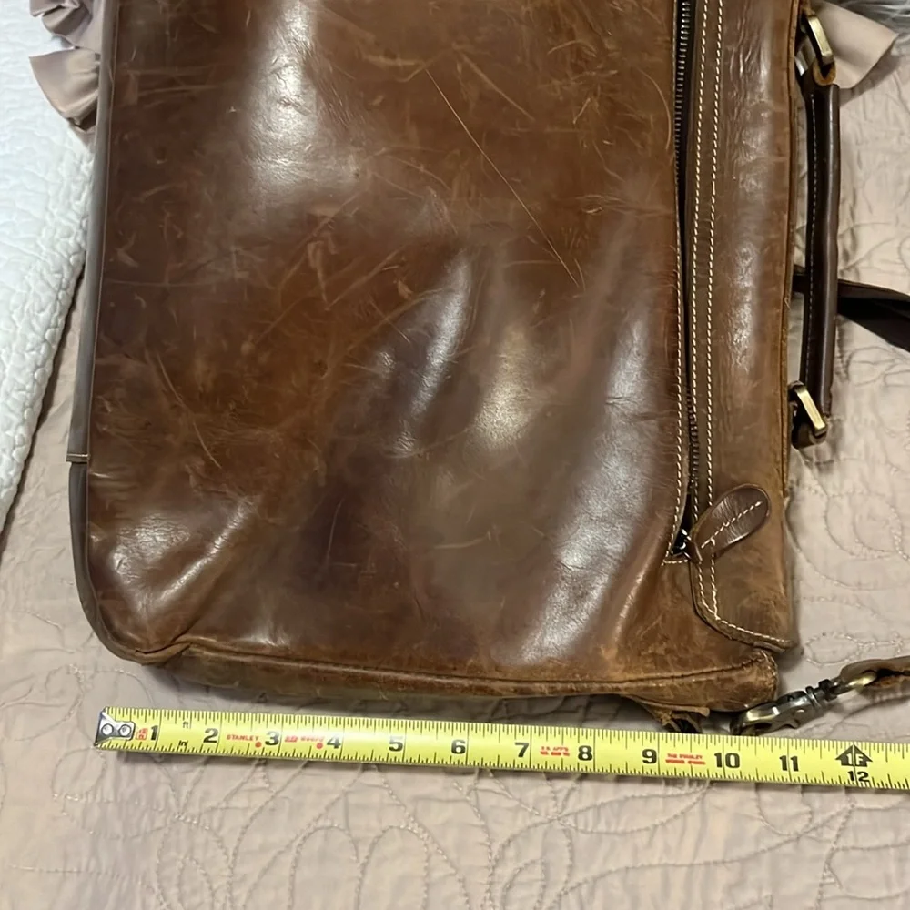 SMRITI Vintage Distressed Brown Leather Crossbody Shoulder Messenger Bag